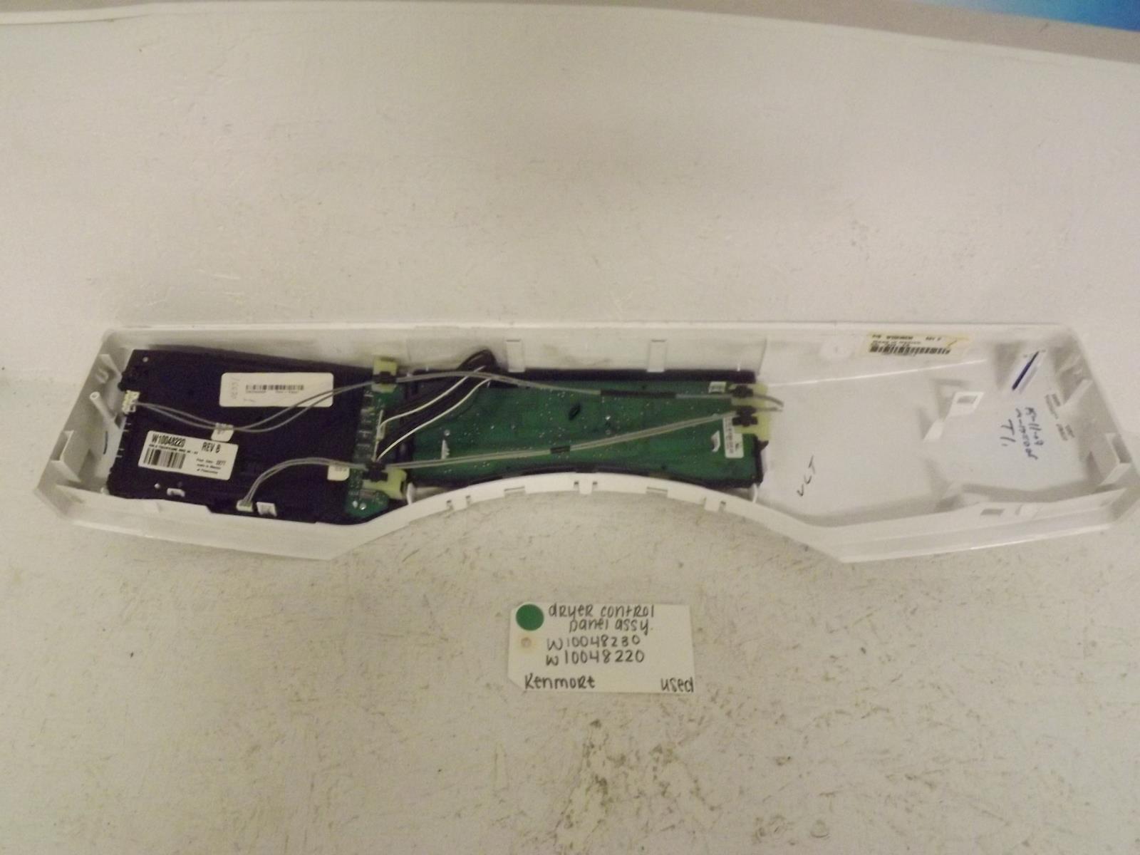 Kenmore Dryer W10048280 W10048220 Control Panel Assembly Used Kenmore Dryer W10048280 W10048220 Control Panel Assembly Used